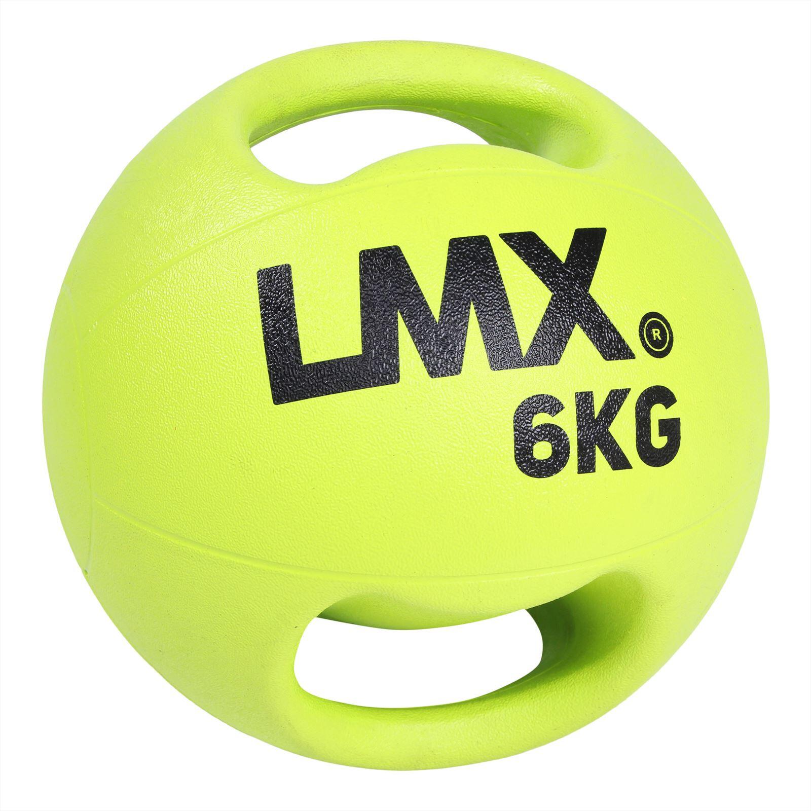 Balón Medicinal LMX - Balón Medicinal con Doble Asa - 6 kg - Amarillo 1/2