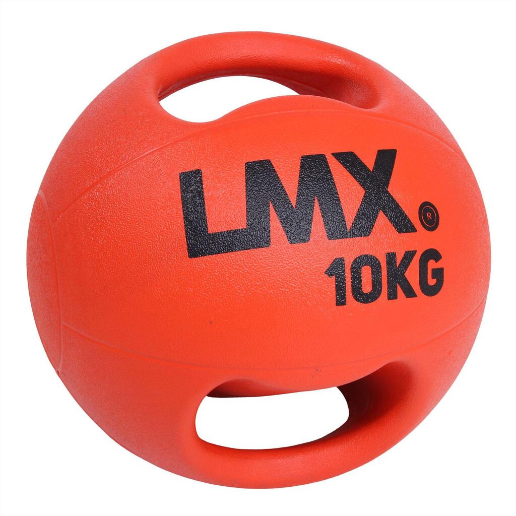 LMX Medicine Ball - Double Handle Medicine Ball - 10 kg - Red