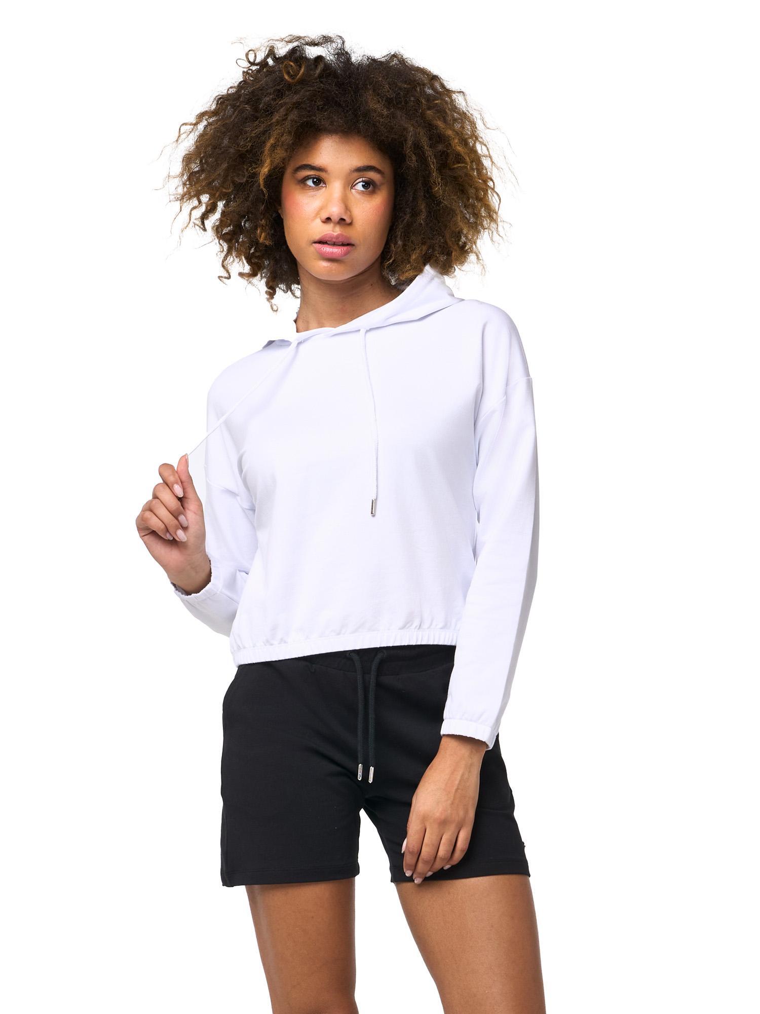 Hoodie Damen Leone 1947 Apparel Basic Kapuze atmungsaktiv kurz geschnitten 3/8
