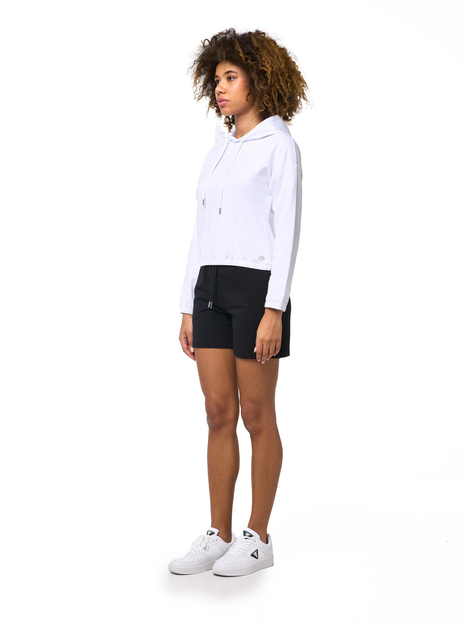 Leone Basic damska bluza z kapturem typu crop-on, zapobiegająca poceniu się
