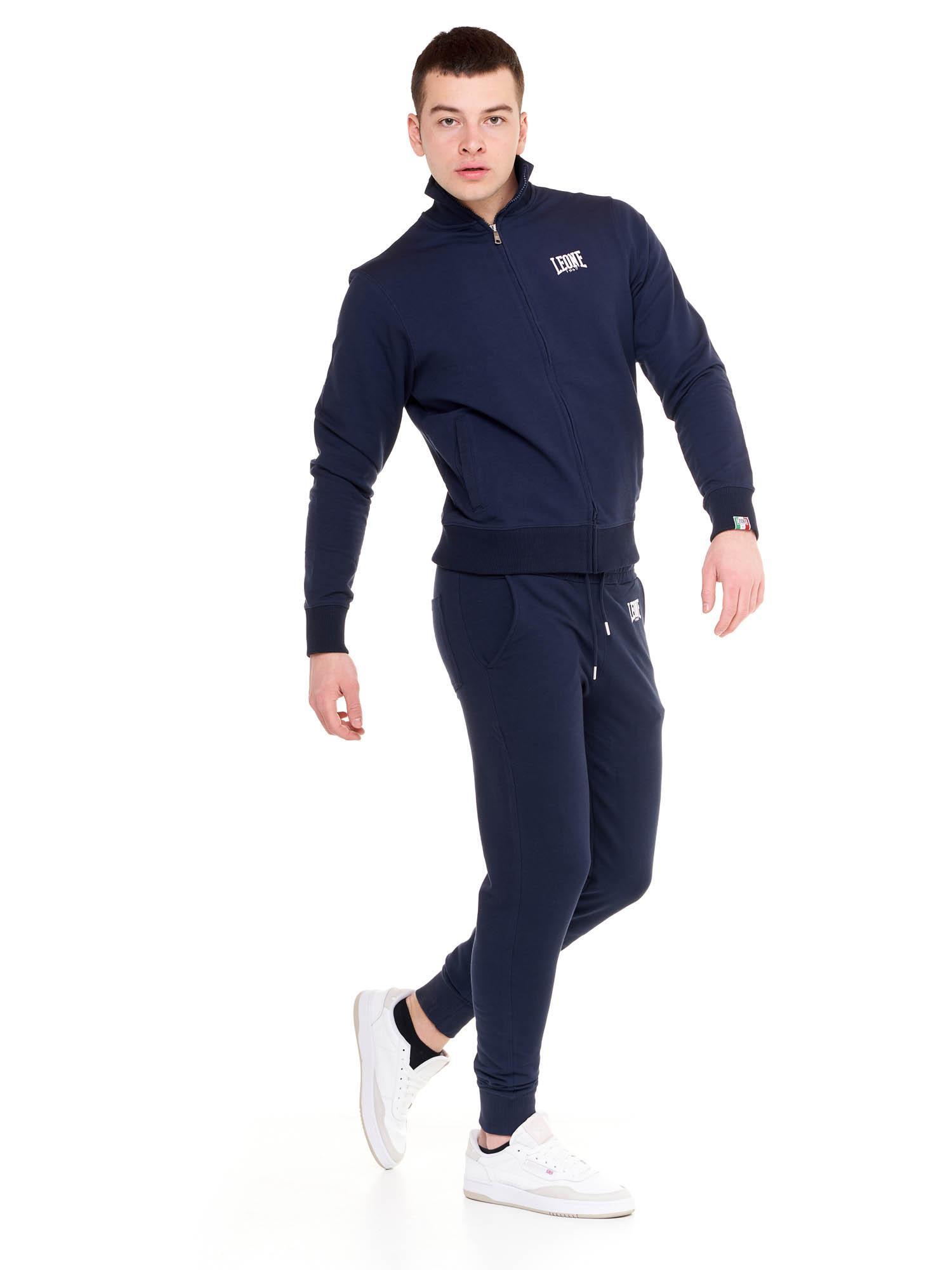 Sweat-shirt pour hommes Leone Basic avec col et fermeture éclair 3/8