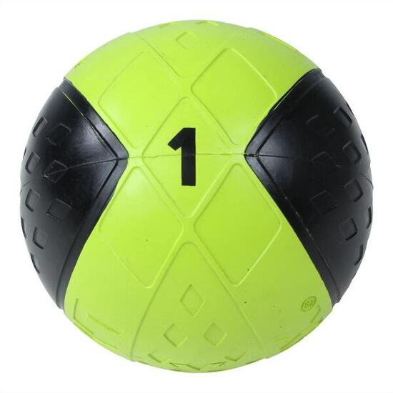 LMX Ballon Médicinal - Medicine Ball - 1 kg - Noir/Jaune