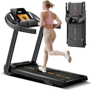 Flexnest Flextread EZ (3 HP Peak) Manual Incline Motorized Treadmill with in-Built Bluetooth Speaker, Max Speed 14km/hr - Black