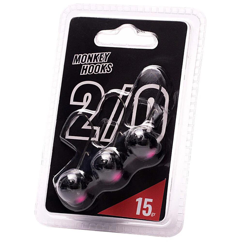 Jigkop - Monkey Lures - Monkey Hooks (2/0) (21g, Black - Pink) 1/1