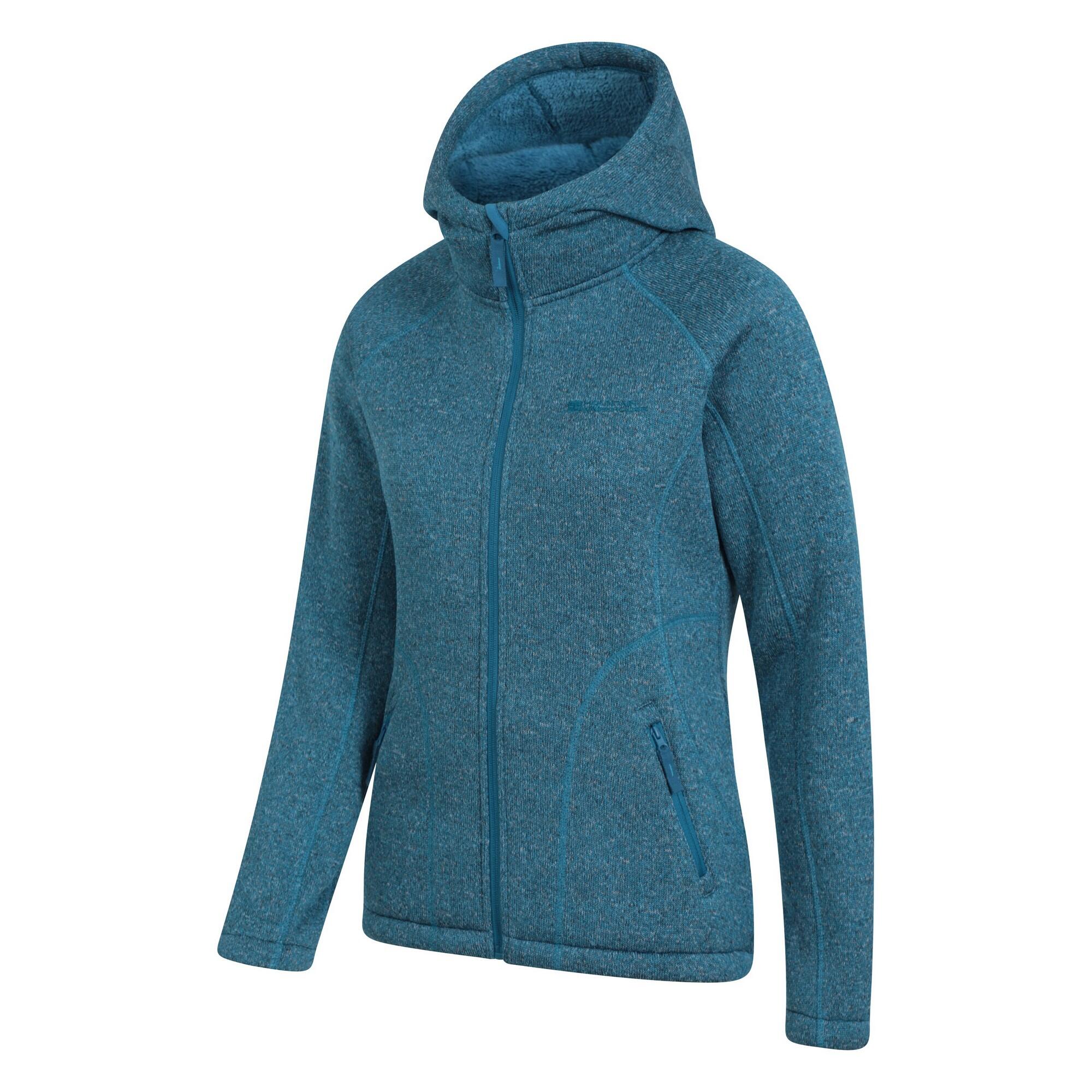 Womens/Ladies Nevis Faux Fur Lined Full Zip Hoodie (Dark Teal) 4/4