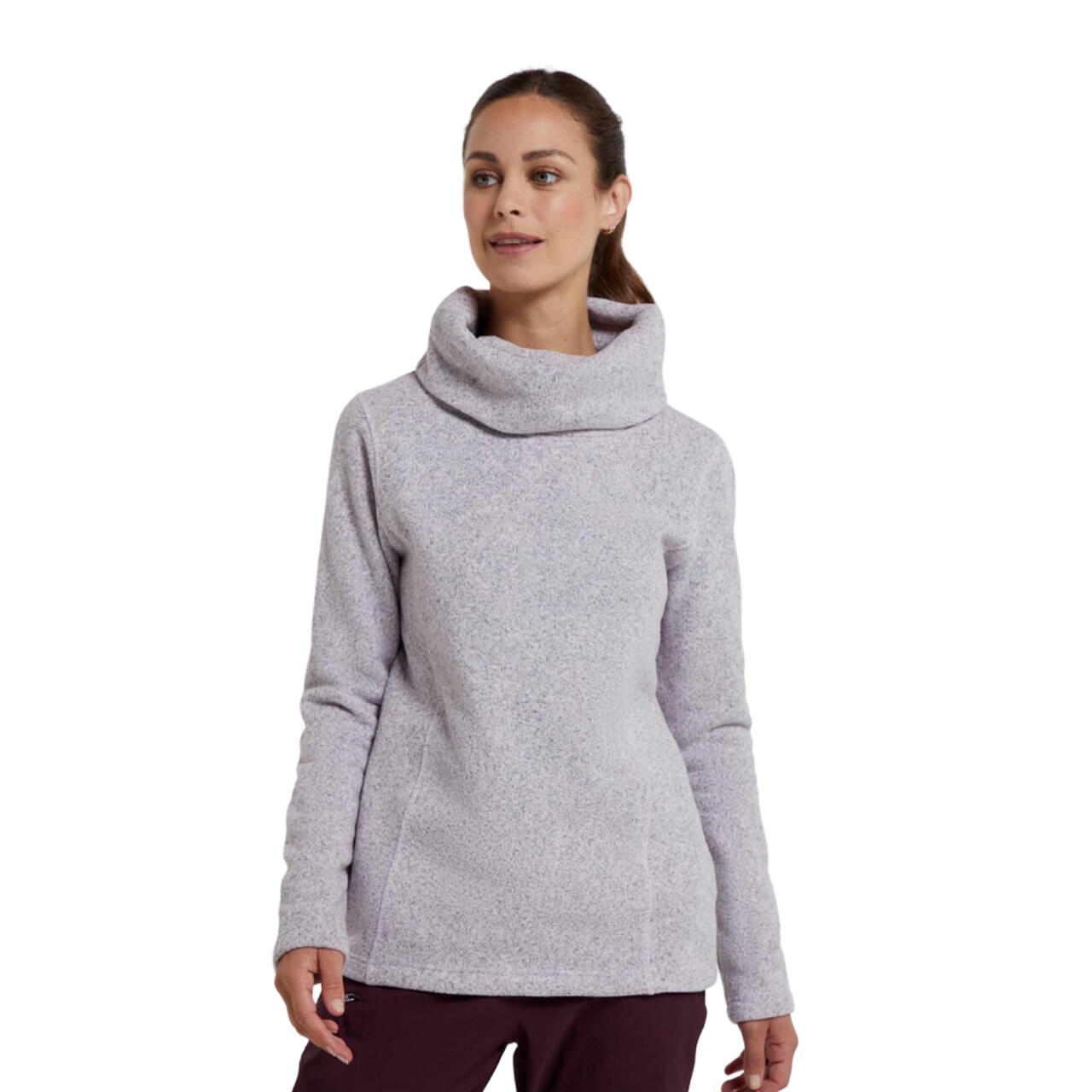 Womens/Ladies Cowl Neck Fleece Top (Lilac) 4/4