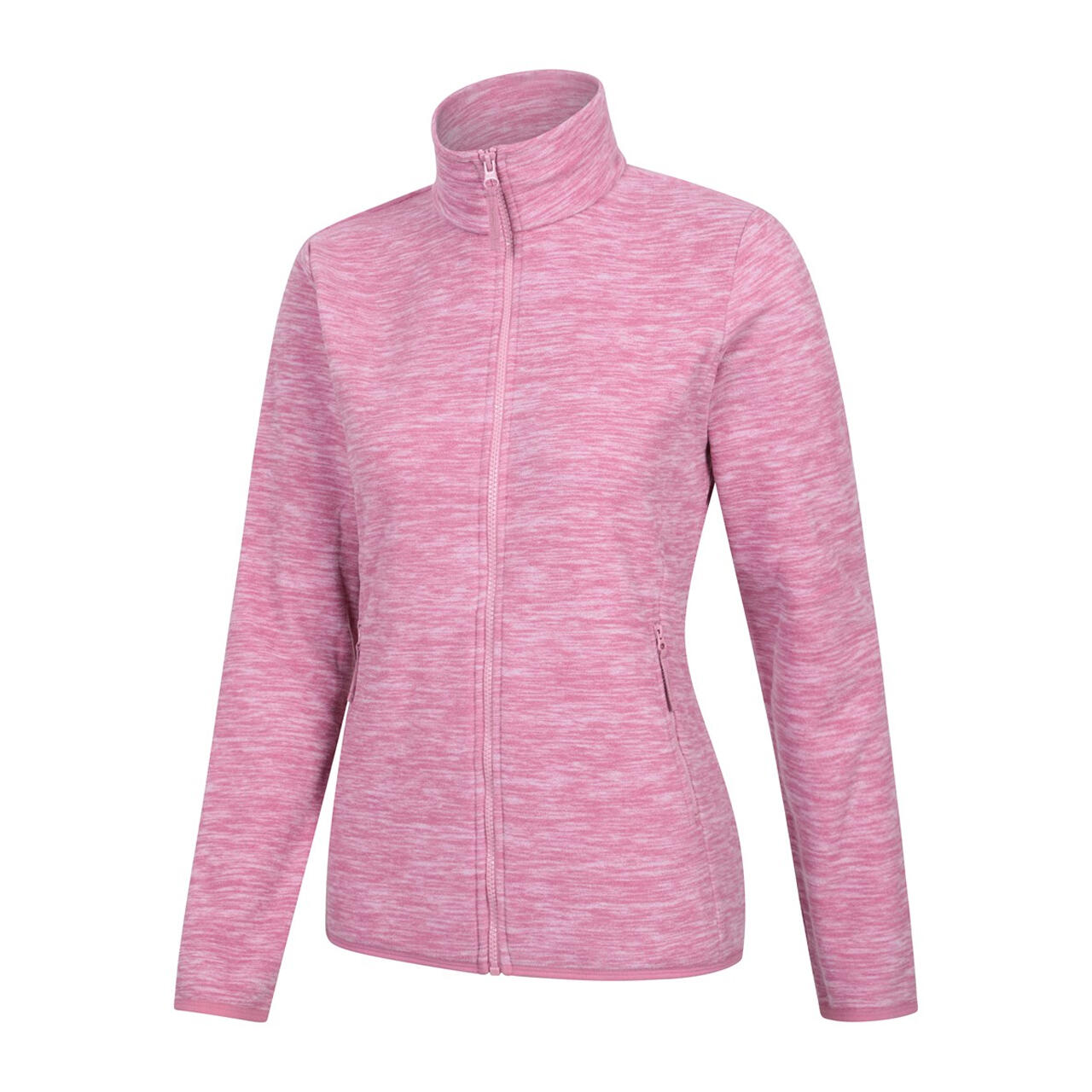 Womens/Ladies Snowdon II Melange Full Zip Fleece Jacket (Pink) 3/4