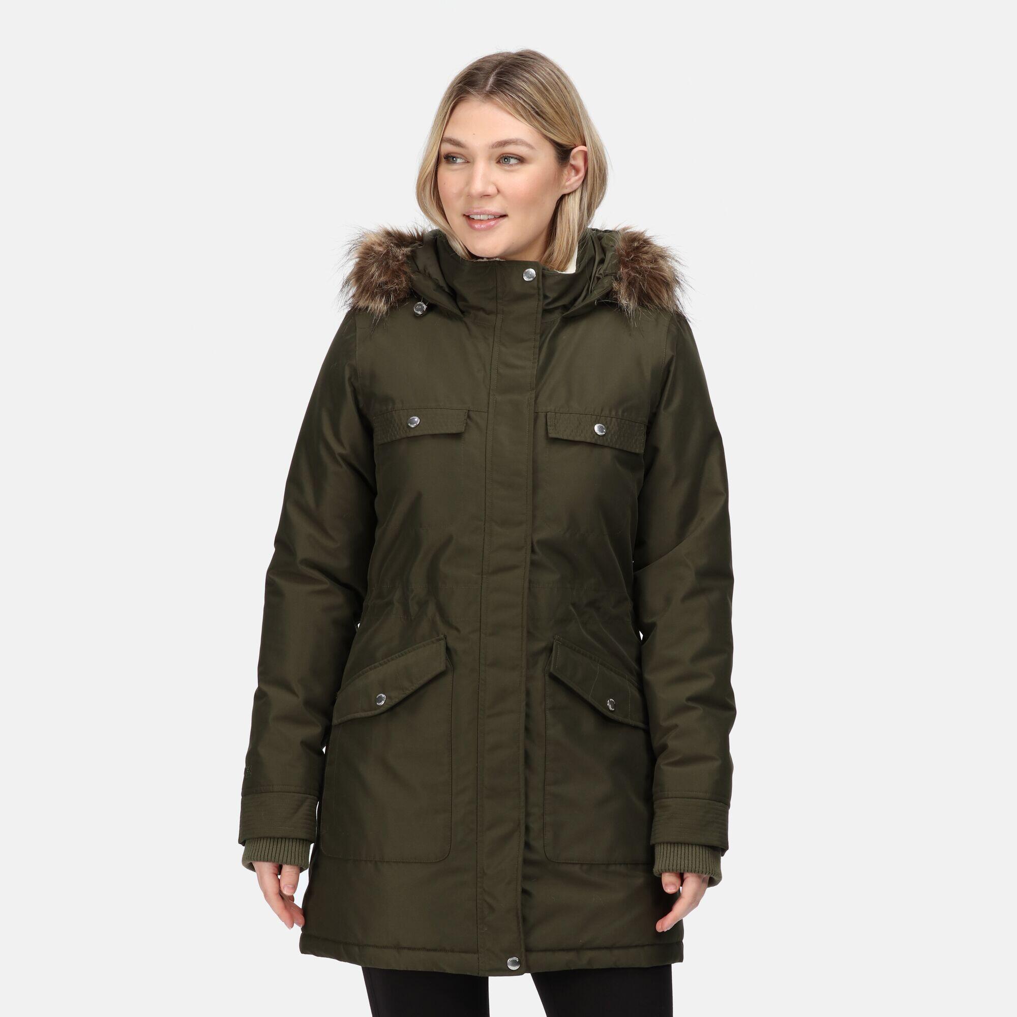 Samiyah Women's Hiking Insulated Parka Jacket - Dark Khaki 5/5