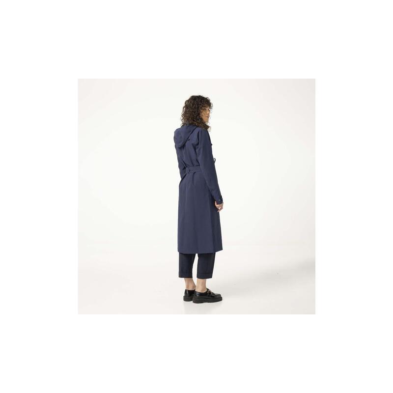 Geacă de ploaie lungă ciclism femei impermeabilă albastră Trench Coat