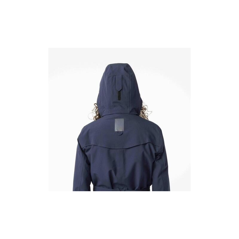Geacă de ploaie lungă ciclism femei impermeabilă albastră Trench Coat