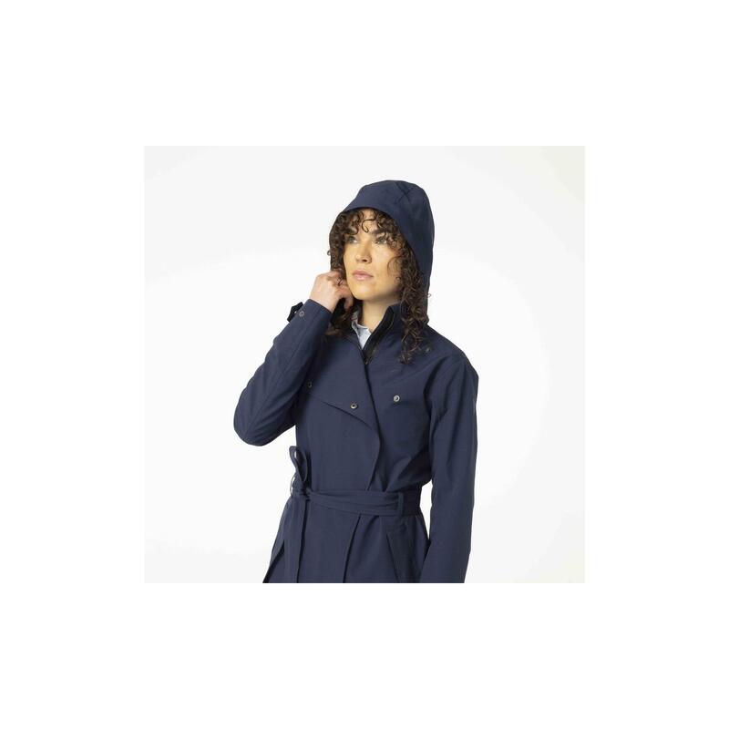 Geacă de ploaie lungă ciclism femei impermeabilă albastră Trench Coat