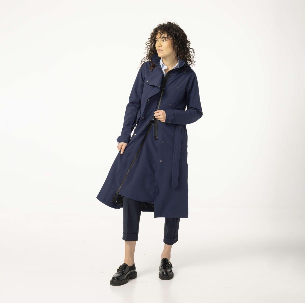 Trench Coat Long Giacca antipioggia Urban Outdoor Donne Deep Marine 6/7