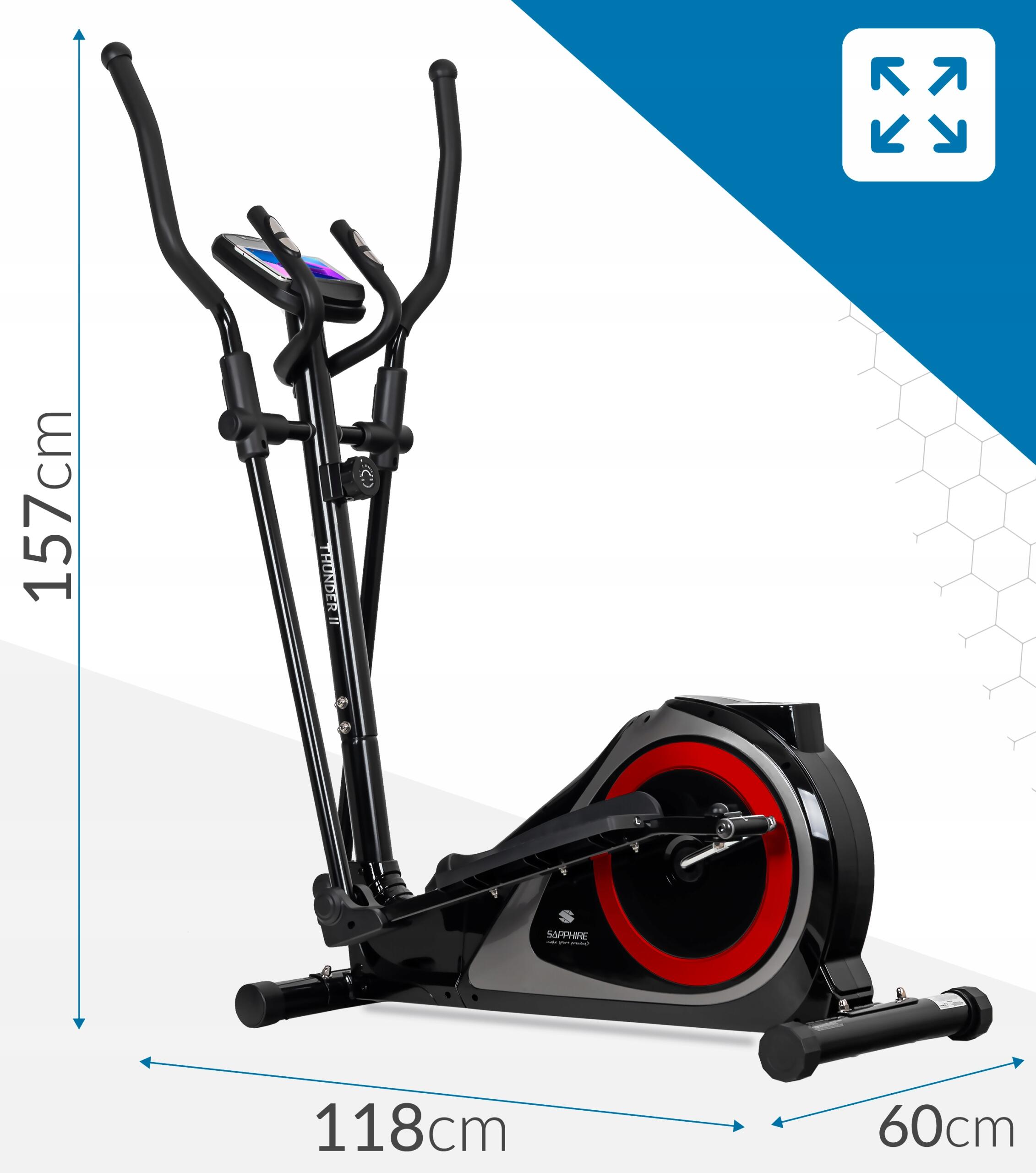 Trenażer eliptyczny Sapphire Thunder magnetyczny Bluetooth Aplikacje 7/7