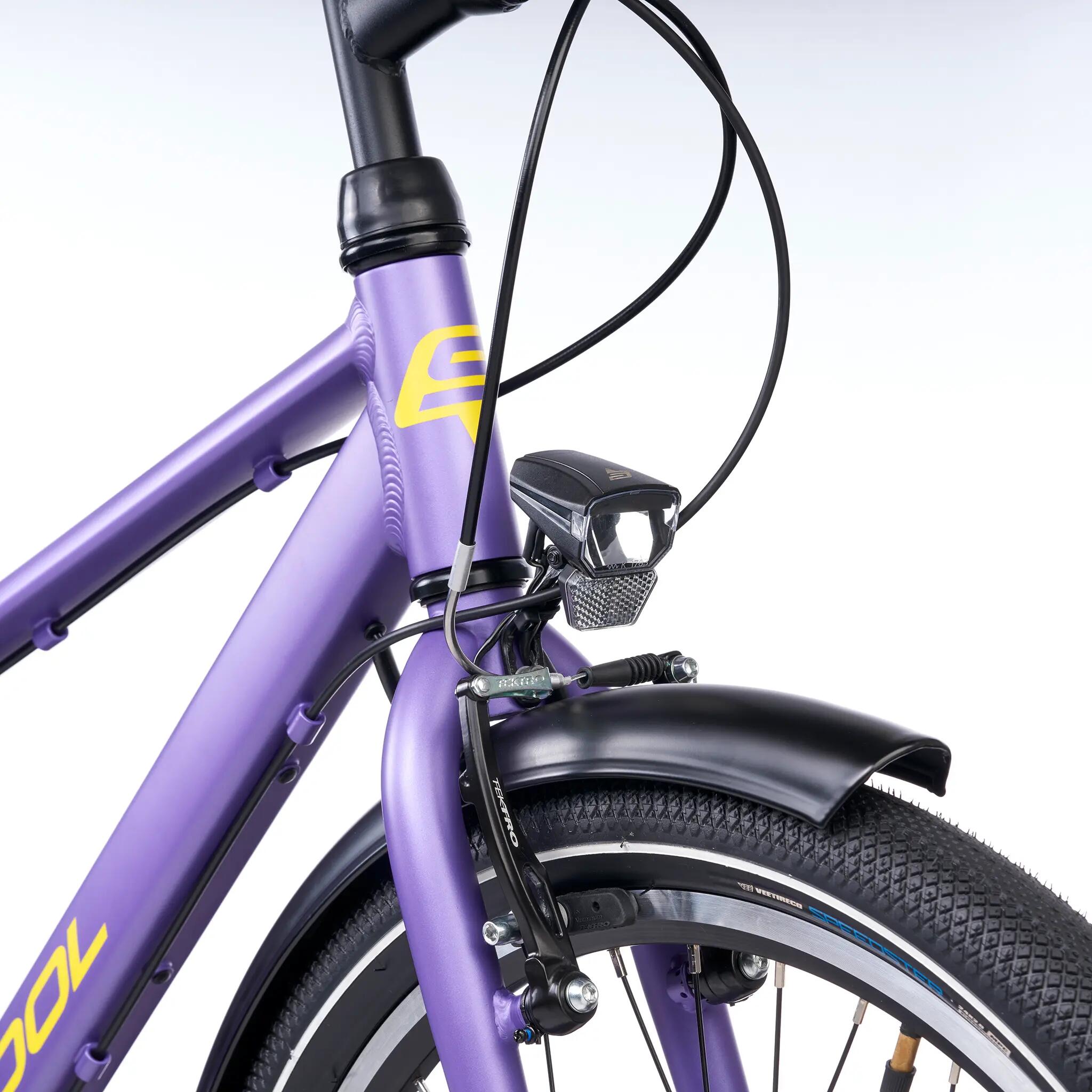 troX pro, 24 Zoll Kinderfahrrad, 3-Gang, Lila/Gelb, 130–145 cm 5/8