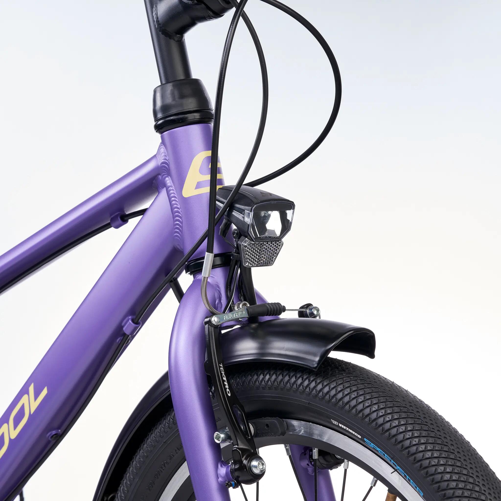 troX pro, 20 Zoll Kinderfahrrad, 3-Gang, Lila/Gelb, 115–130 cm, 6–9 Jahre 5/8