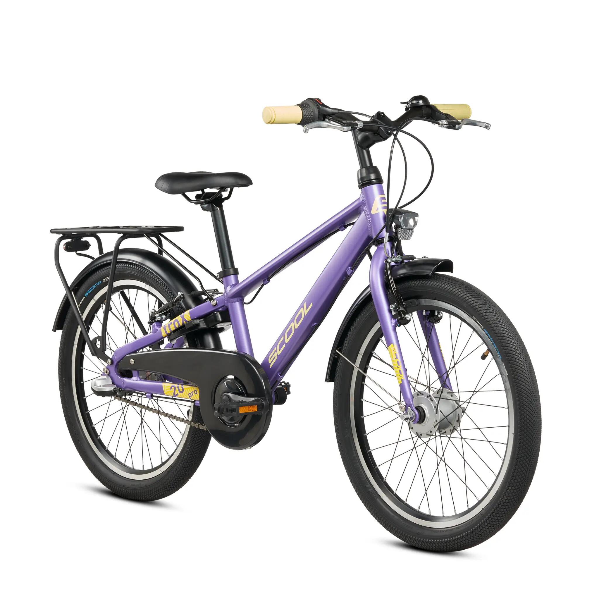 troX pro, 20 Zoll Kinderfahrrad, 3-Gang, Lila/Gelb, 115–130 cm, 6–9 Jahre 2/8