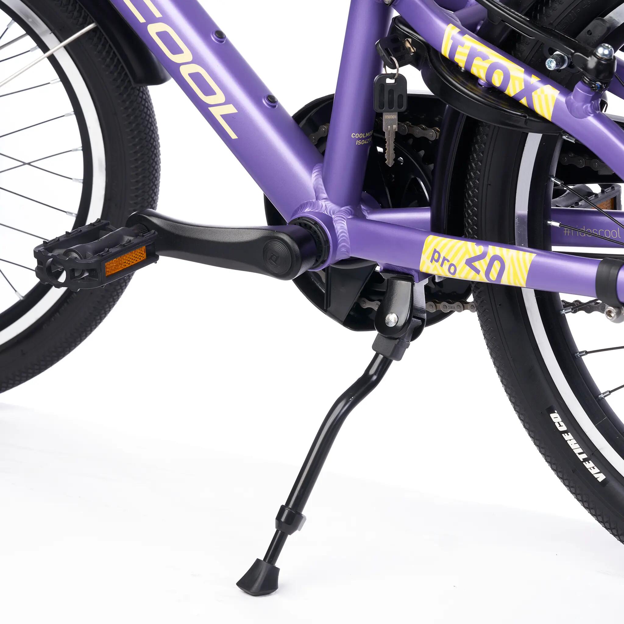 troX pro, 20 Zoll Kinderfahrrad, 3-Gang, Lila/Gelb, 115–130 cm, 6–9 Jahre 4/8