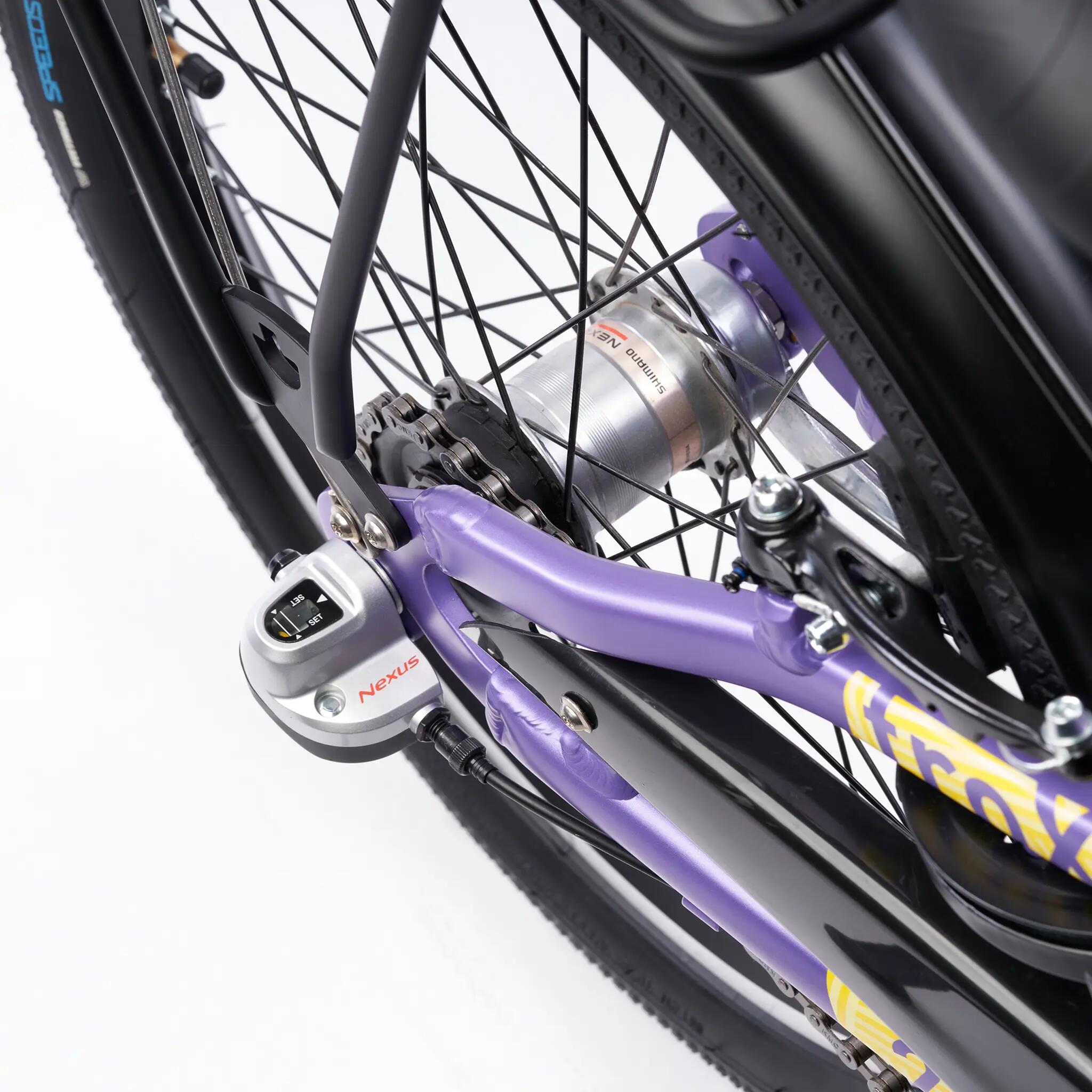 troX pro, 20 Zoll Kinderfahrrad, 3-Gang, Lila/Gelb, 115–130 cm, 6–9 Jahre 3/8