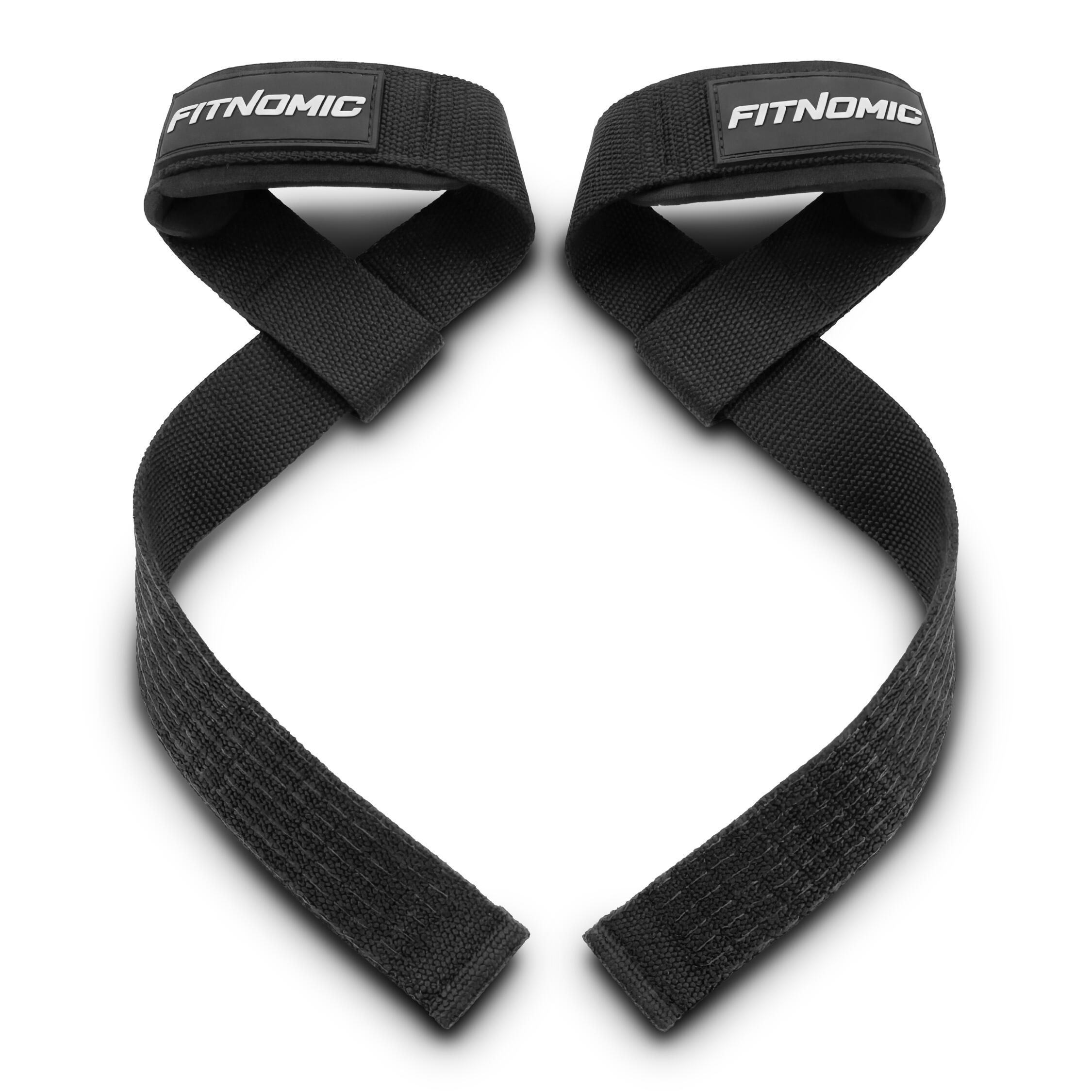 Anti-Slip Weightlifting Wrist Straps (1 pair) FN-3-0014-BLACK - FITNOMIC