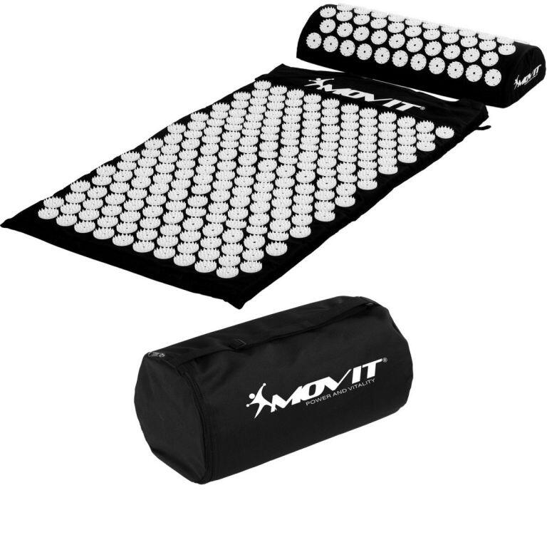 MOVIT MOVIT Akupresurní podložka s polštářem a taškou, 75 x 44 cm, černá