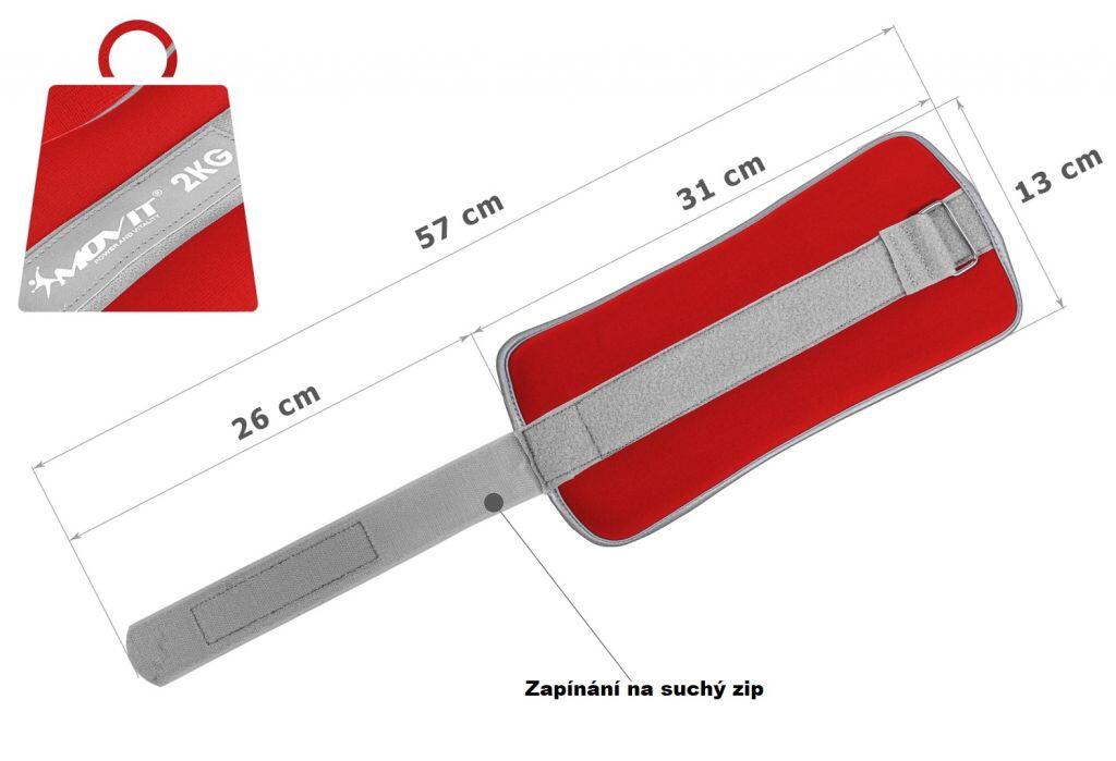 Fitness neoprenové zátěžové manžety reflexní MOVIT 3/7
