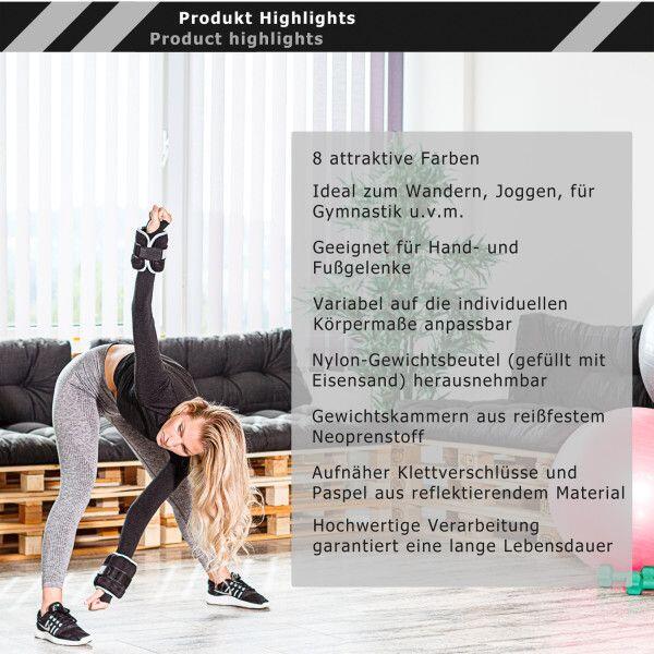 Fitness neoprenové zátěžové manžety reflexní MOVIT 7/7