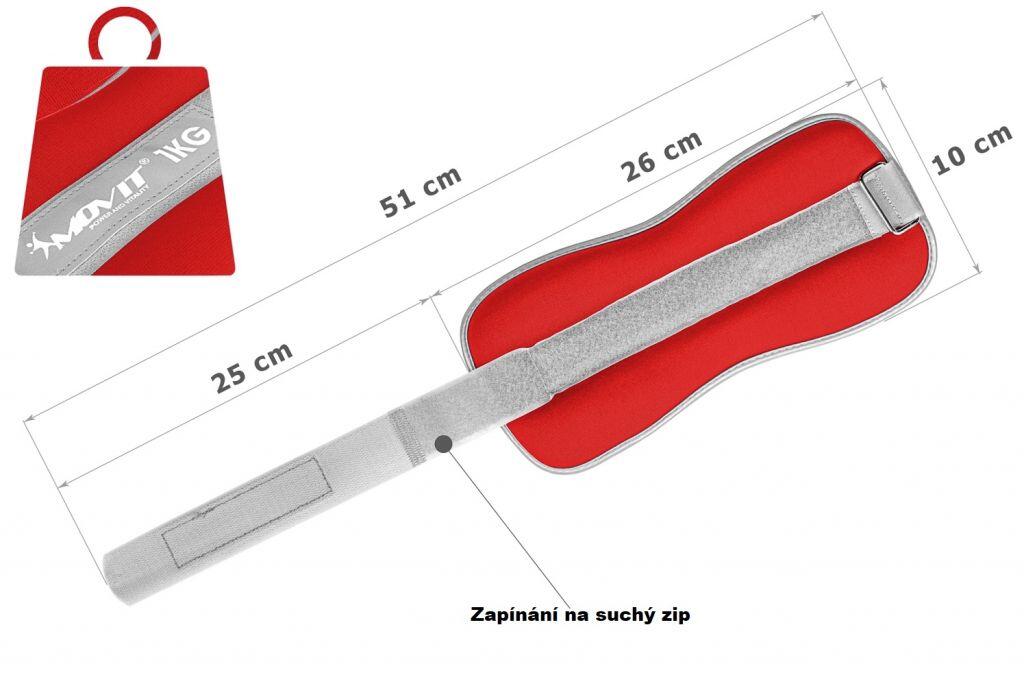 Fitness neoprenové zátěžové manžety reflexní MOVIT 4/7