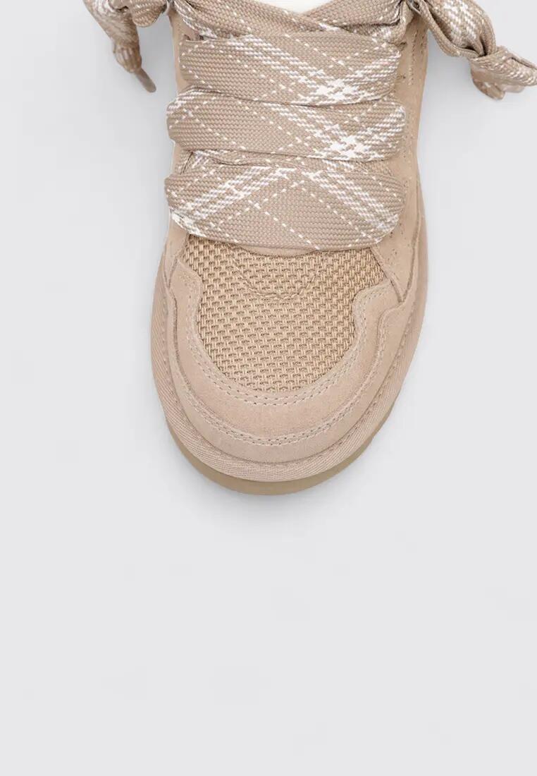 UGG Lowmel Femme Taupe, bottines basses cuir et textile 5/5