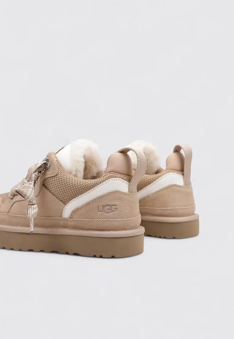 UGG Lowmel Mujer — Botín Taupe en Cuero y Textil 4/5