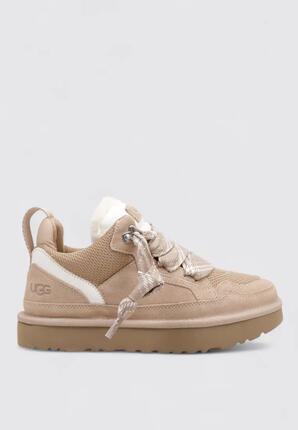 UGG Lowmel Femme Taupe, bottines basses cuir et textile