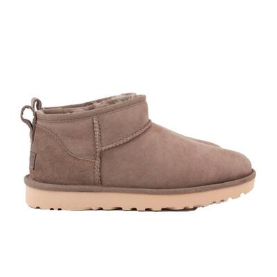 Platte enkellaarzen dames ugg classic ultra mini grijs