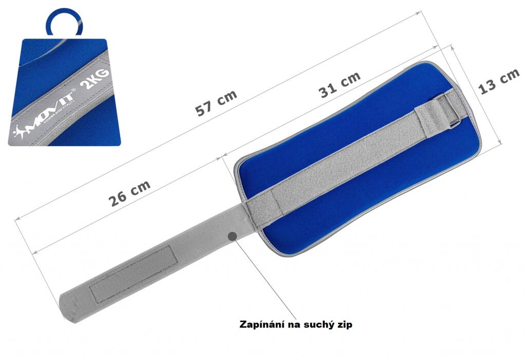 Fitness neoprenové zátěžové manžety reflexní MOVIT 6/7