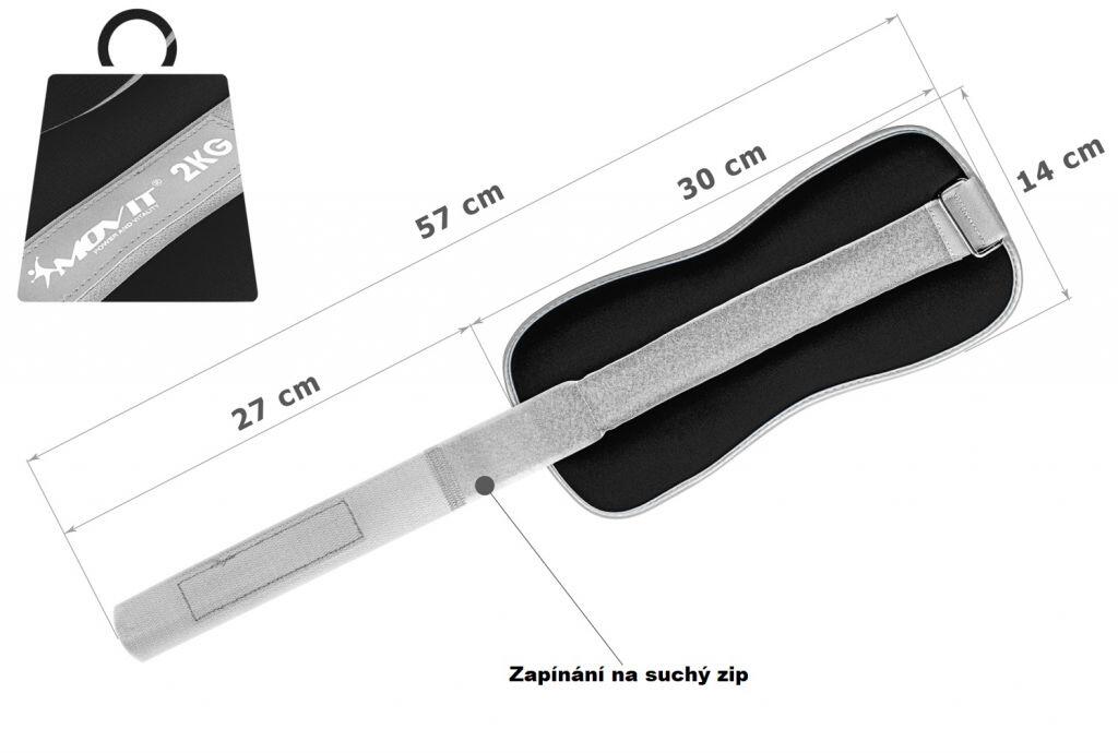 Fitness neoprenové zátěžové manžety reflexní MOVIT 6/7