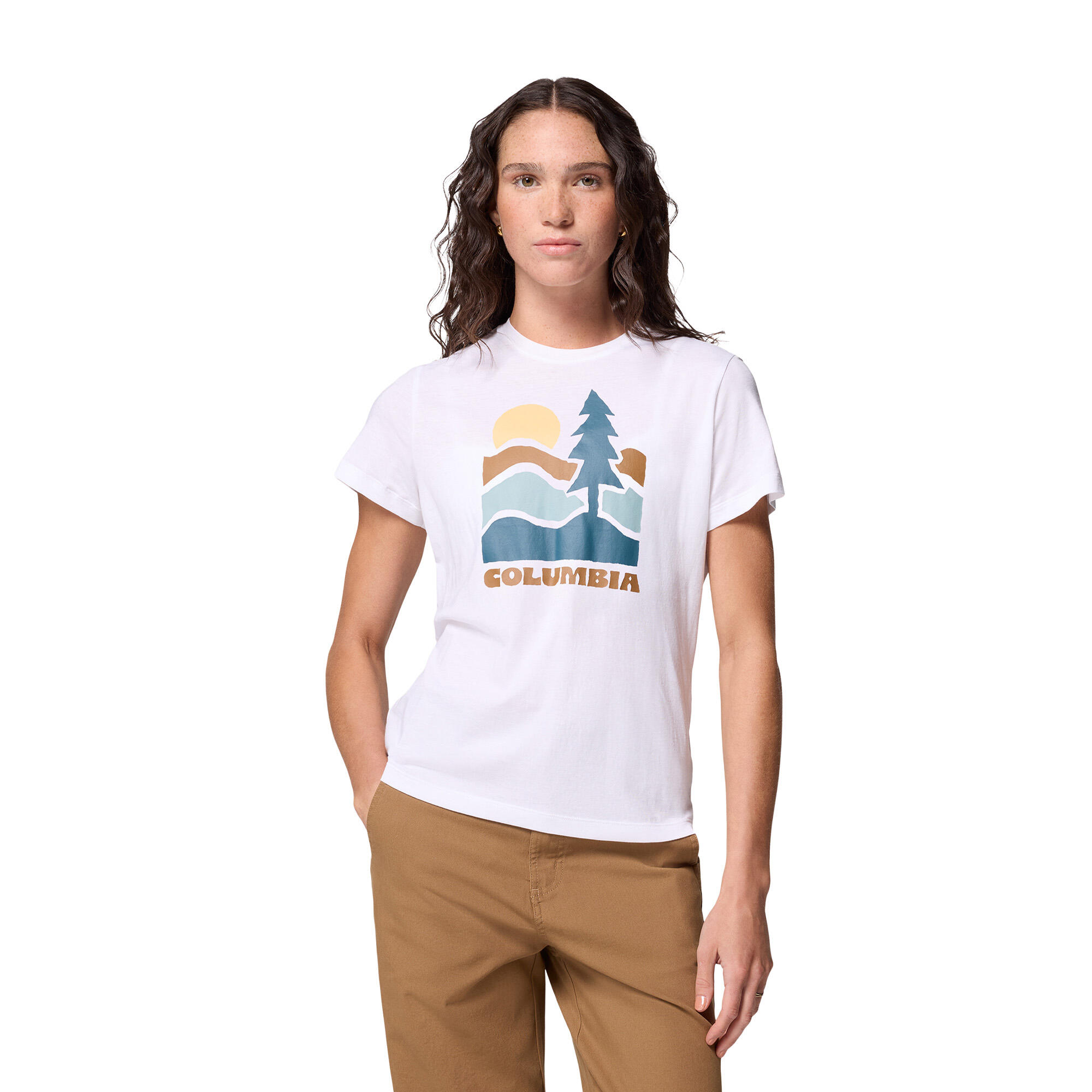 Dames trekking T-shirt Columbia Ruby Springs Graphic Fitted 6/6