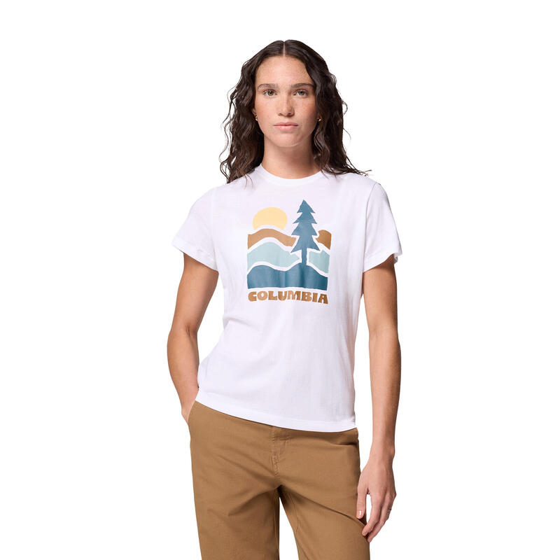 Tricou de drumeție pentru femei Columbia Ruby Springs Graphic Fitted