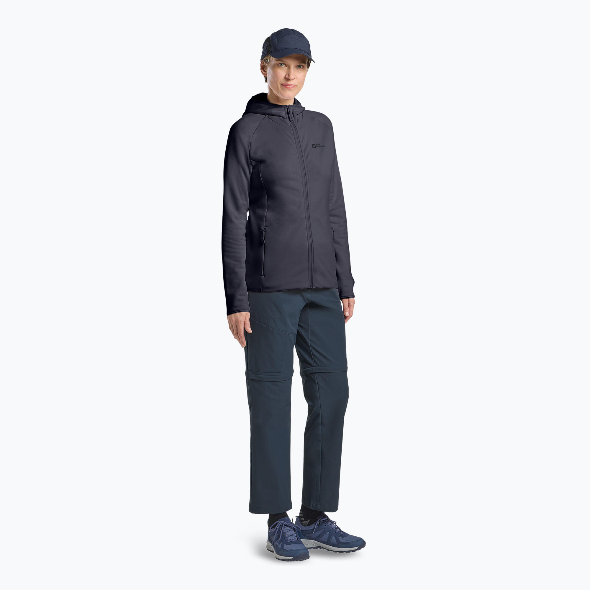 Casaco feminino Jack Wolfskin Baiselberg com capuz e zíper completo 2/7