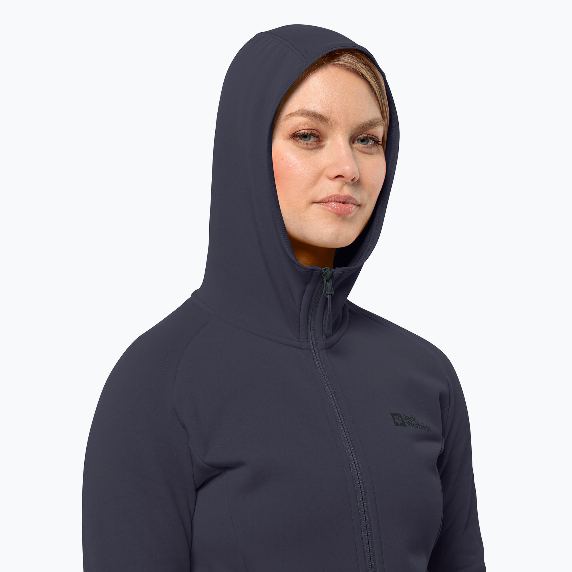 Casaco feminino Jack Wolfskin Baiselberg com capuz e zíper completo 5/7