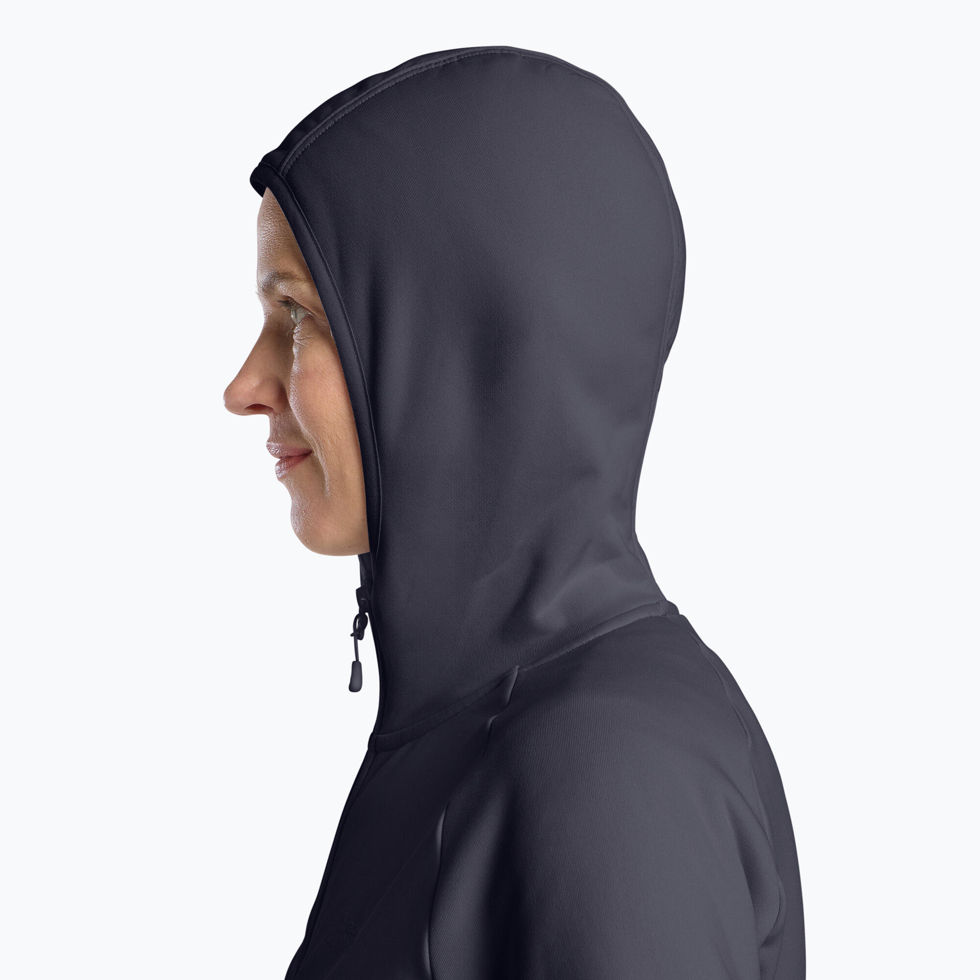 Casaco feminino Jack Wolfskin Baiselberg com capuz e zíper completo 4/7