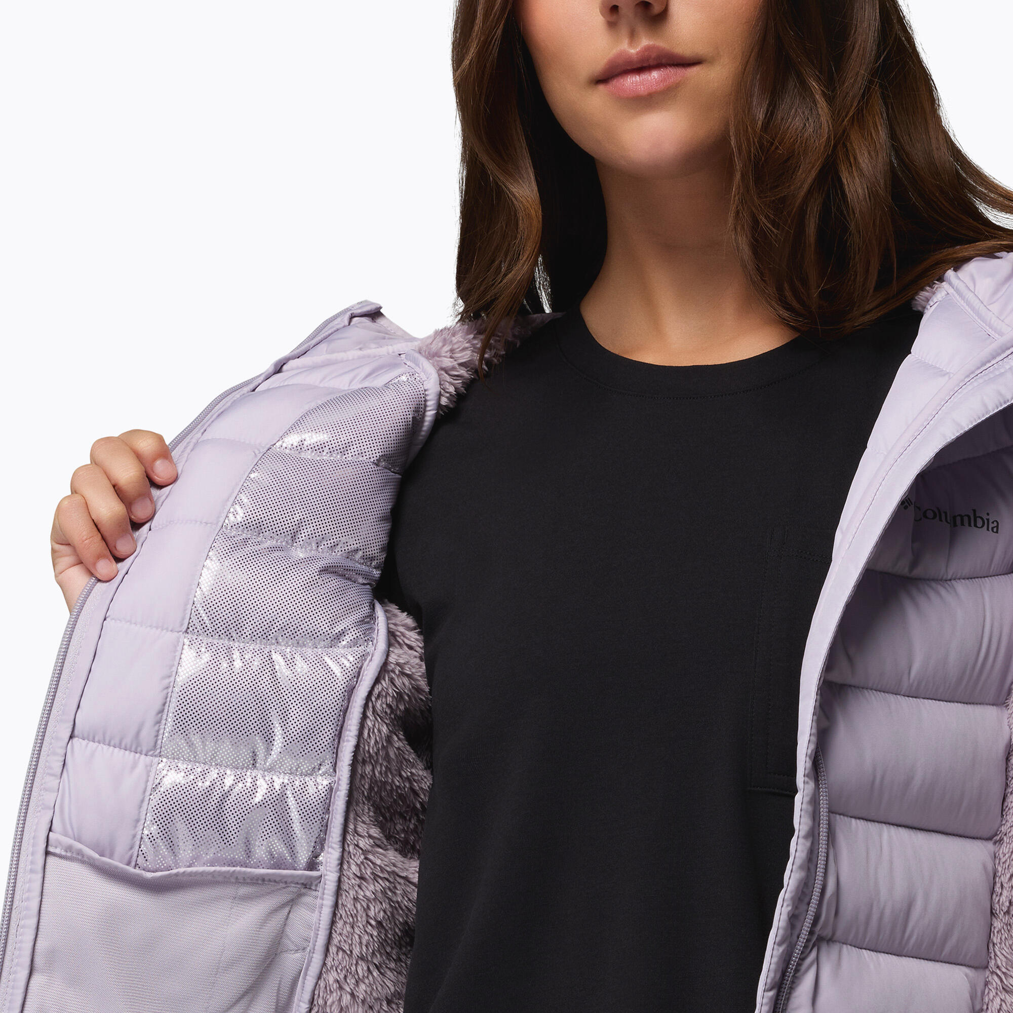 Casaco feminino acolchoado Columbia Powder Lite II Sherpa Hybrid 7/7
