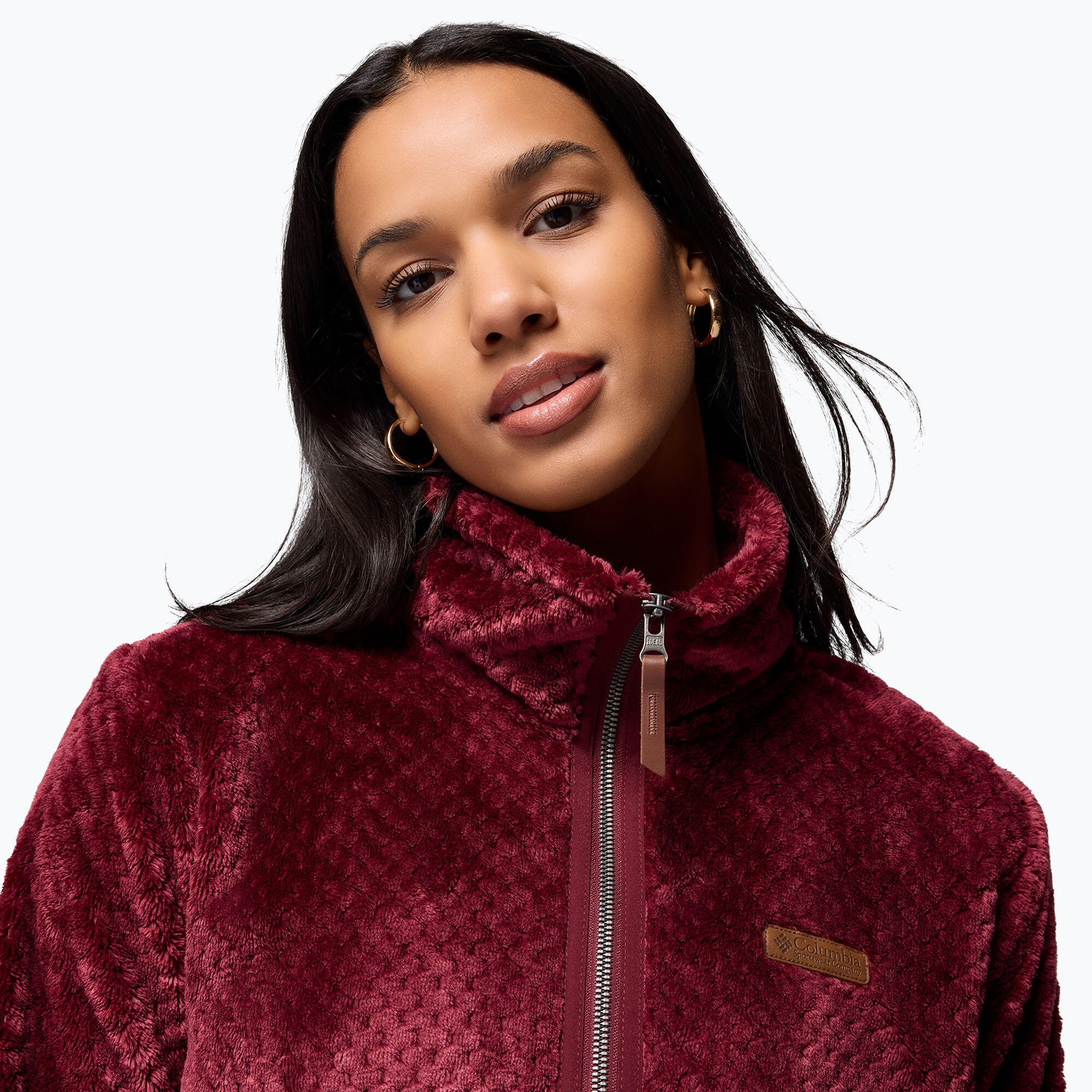 Veste Polaire Columbia "Fire Side II Sherpa Full Zip" XS Bordeaux 6/7