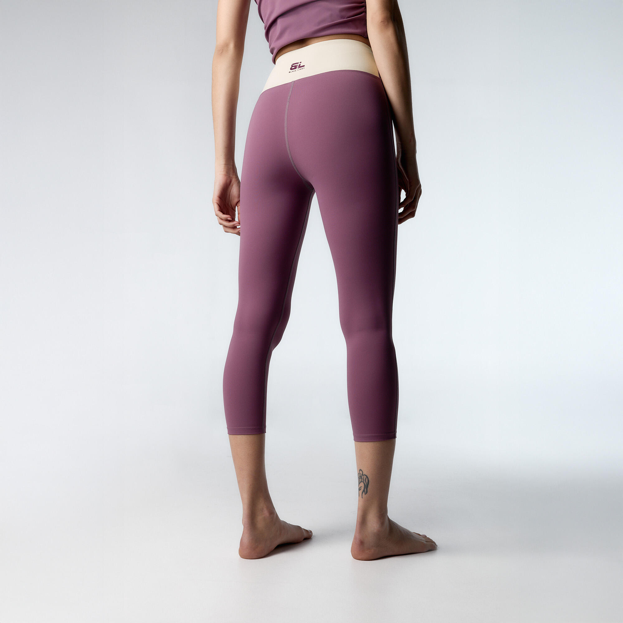 Leggings mallas deportivas Twist Capri de mujer Black Limba Tulipwood & Cream 2/5