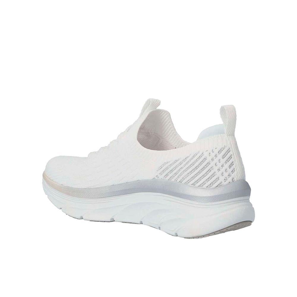 Zapatillas Skechers Mujer Relaxed Fit: D'Lux Walker - Let it Glow Blancas 3/4