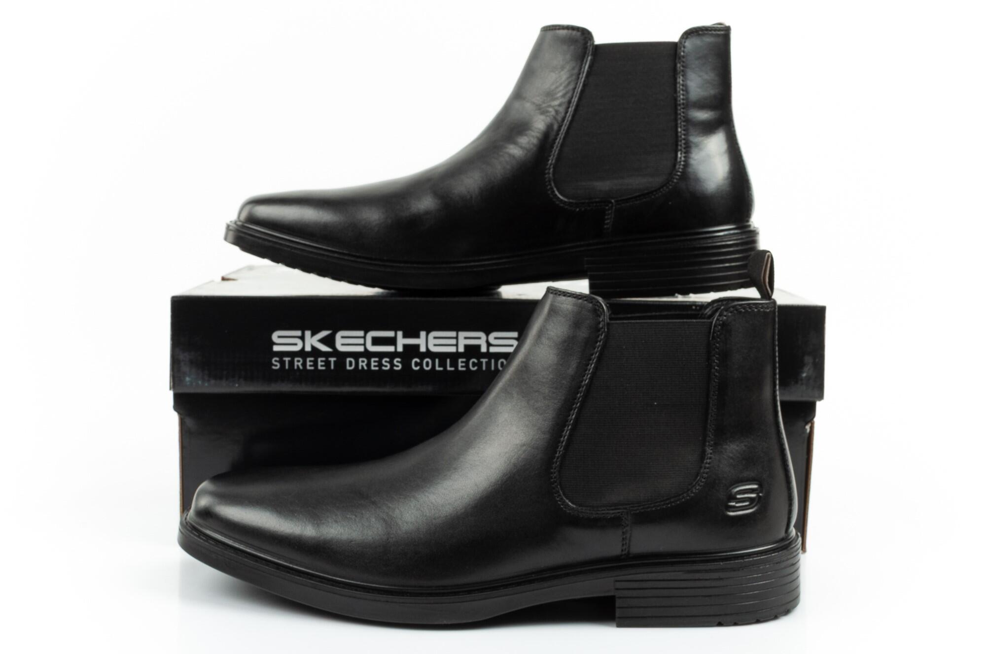 Botins Homem Skechers 205072_BLK Pretos Faixa Elástica 6/6