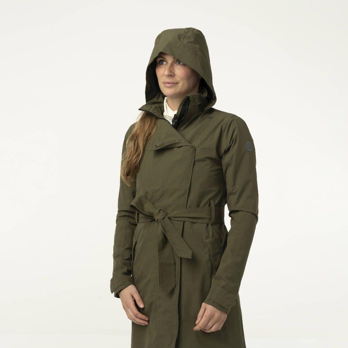Trench Coat Long Regenjacke  Damen  Green 2/7