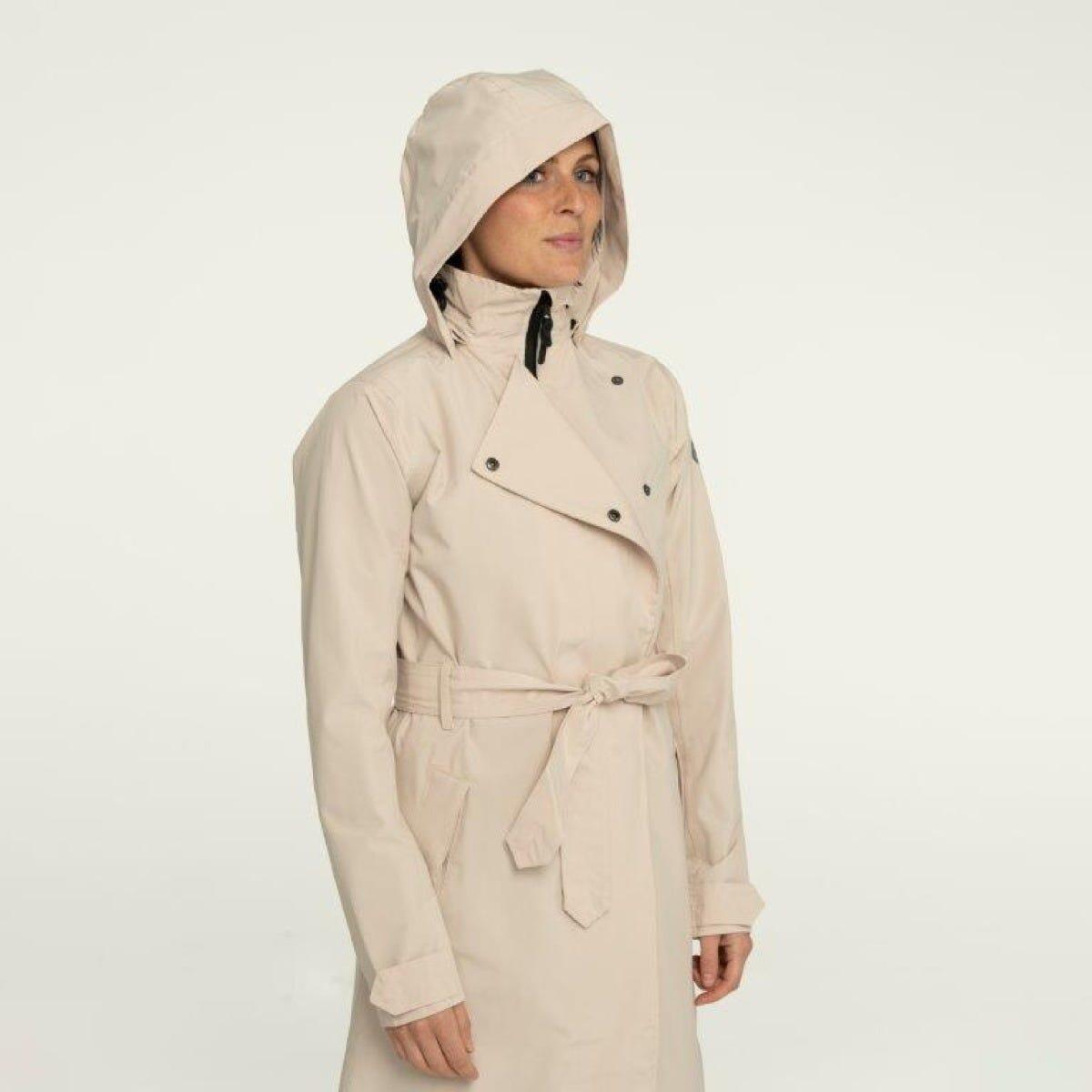 Trench Coat Long Chaqueta de lluvia Urban Outdoor Mujeres Cement 3/7