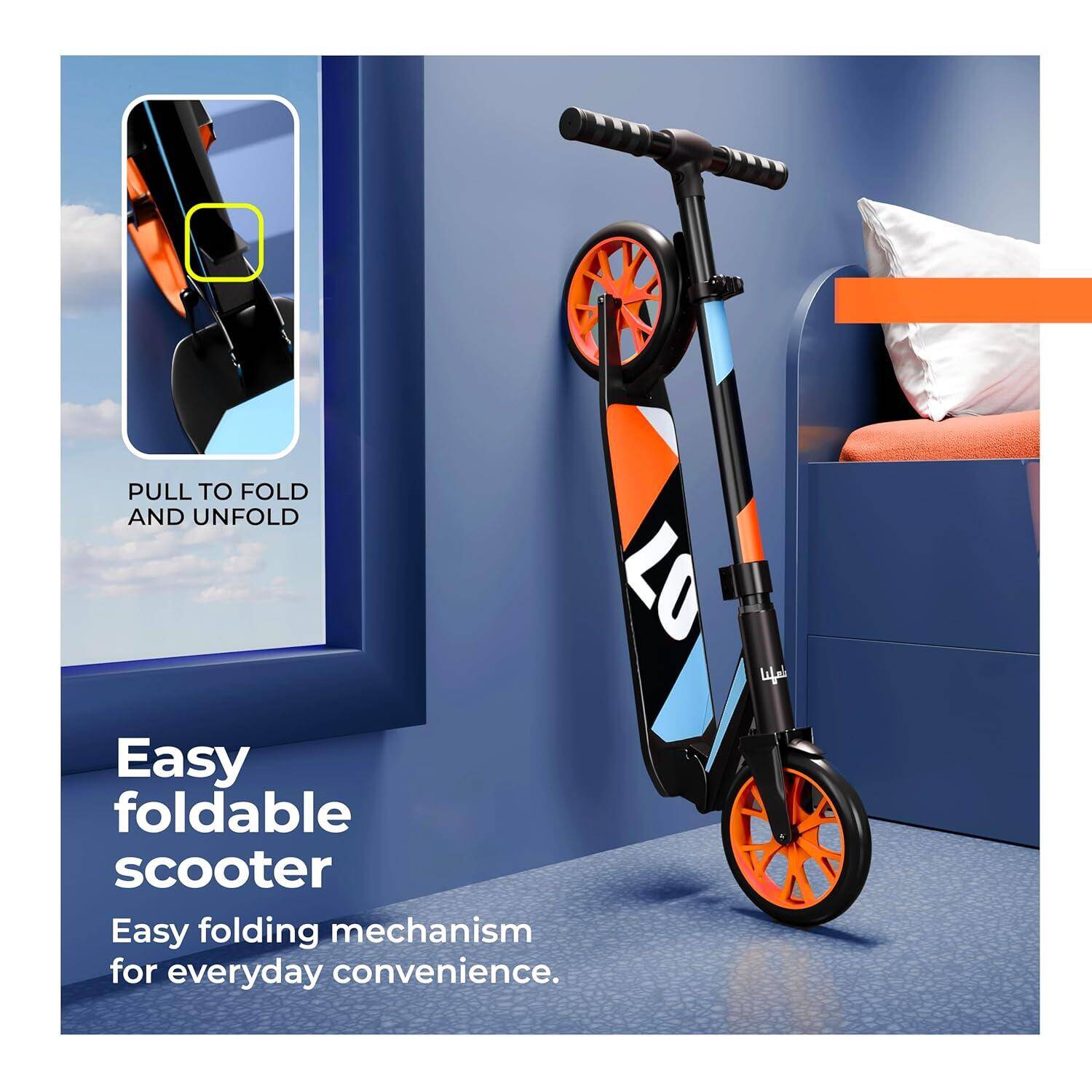 Lifelong Kick Scooter with Adjustable Height| Aluminium Frame LLKS24 -  3