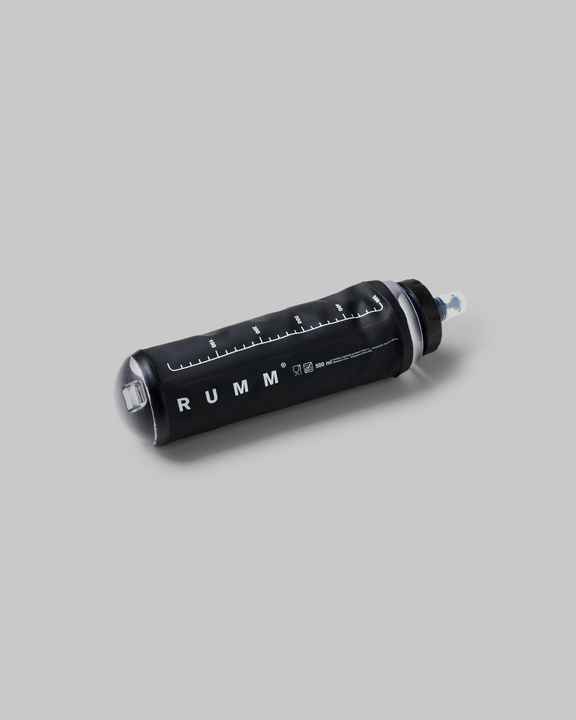 Bouteille d'eau de course souple RUMM CULTURE noire 500 ml Confort maximal 2/7