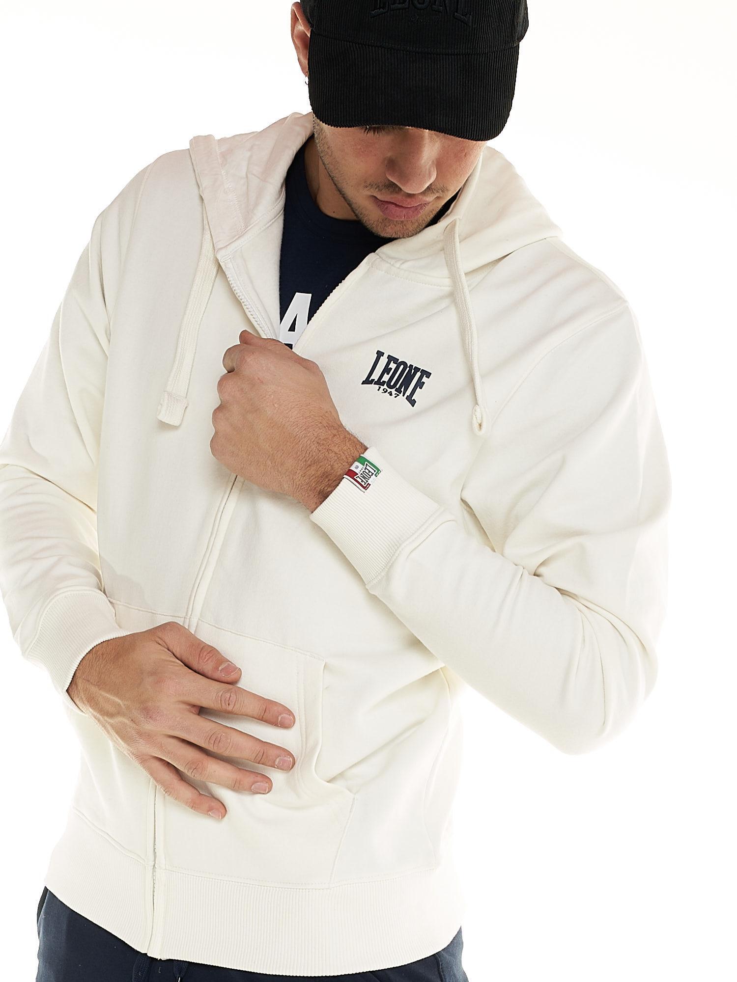 Felpa Leone uomo con cappuccio e zip Basic 4/8