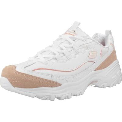 Skechers dames d'lites new heat sneakers wit / wit / zwart / rood