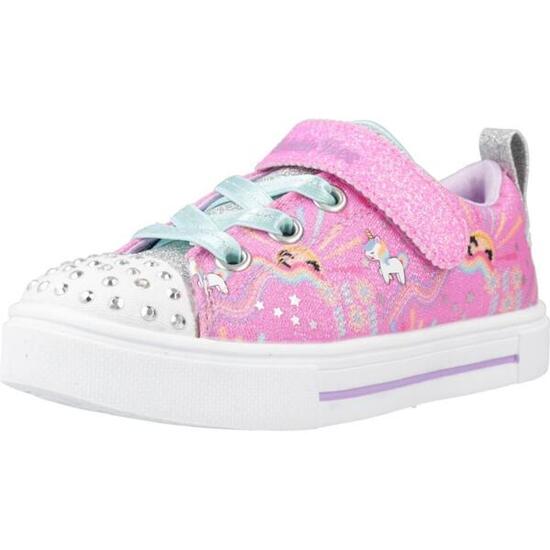 SKECHERS Enfants TWINKLE SPARKS UNICORN SUNSHINE Sneakers Rose vif